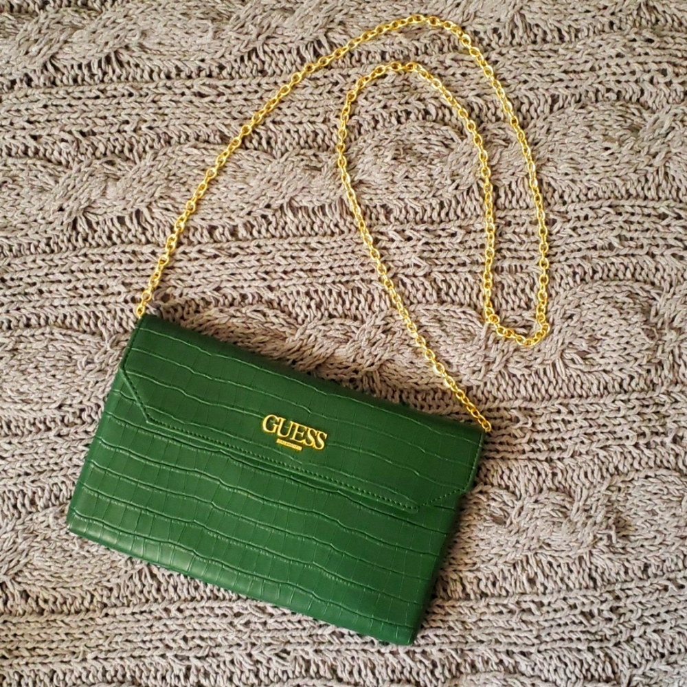 GUESS crossbody handbag Green Croc
